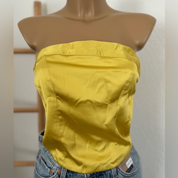 NWT Women's Satin Bustier Tube Top - Wild Fable 
Yellow M - Picture 6 of 7